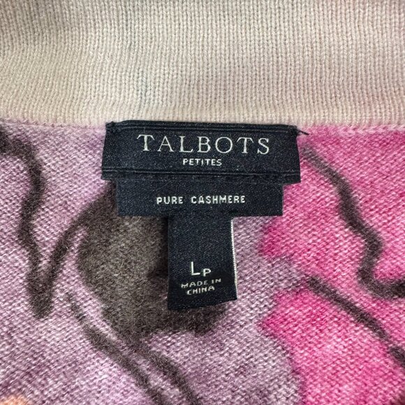 Talbots Cashmere Cardigan Sweater Button Up Women's Petites Sz Lp Floral Office - Picture 4 of 5